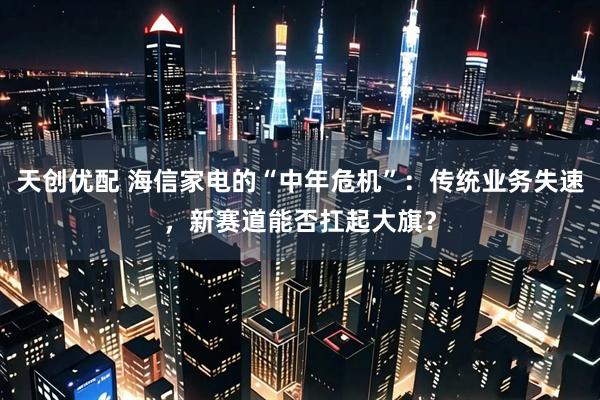 天创优配 海信家电的“中年危机”：传统业务失速，新赛道能否扛起大旗？